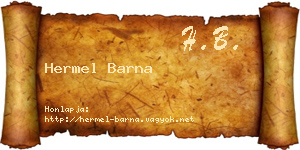 Hermel Barna névjegykártya